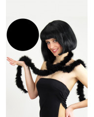 Boa di piume di marabout nero, lungo cm. 180 ca, pesa gr.15 ca. Boa di piume di marabout nero, lungo cm. 180 ca, pesa gr.15 ca.