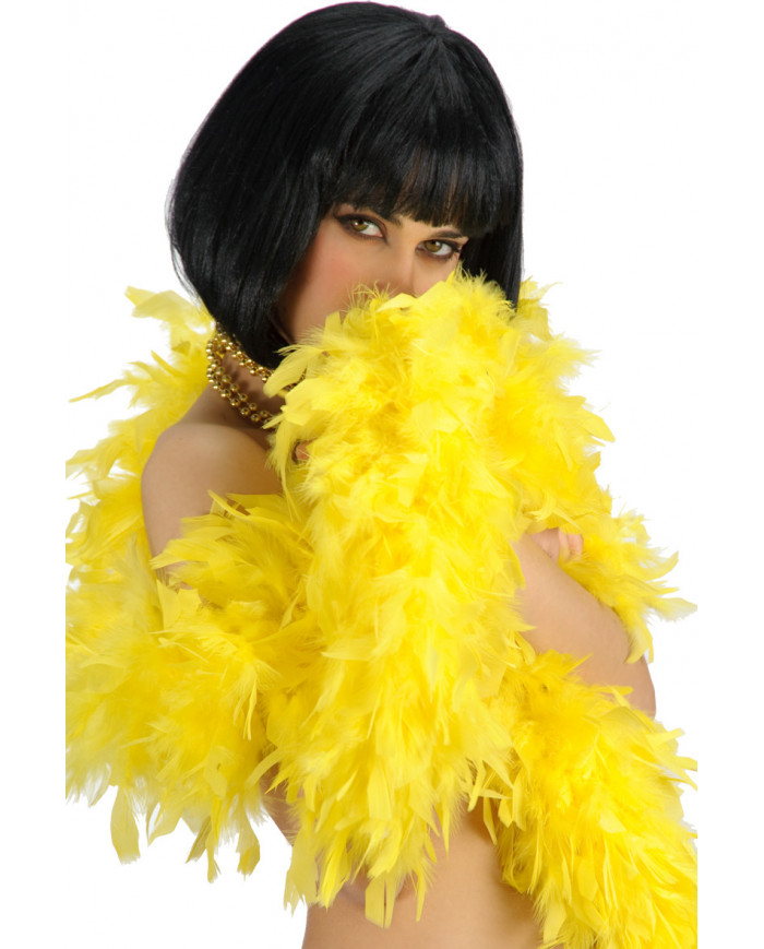 Yellow Luxury Feathers Boa, L.Cm.180, Gr.55/60, In Pbh