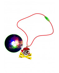 Collier en caoutchouc avec tête de mort et lumières (piles comprises)