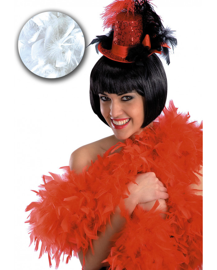 White Extra Luxury Feathers Boa, L.Cm.180, Gr.80, In Pbh