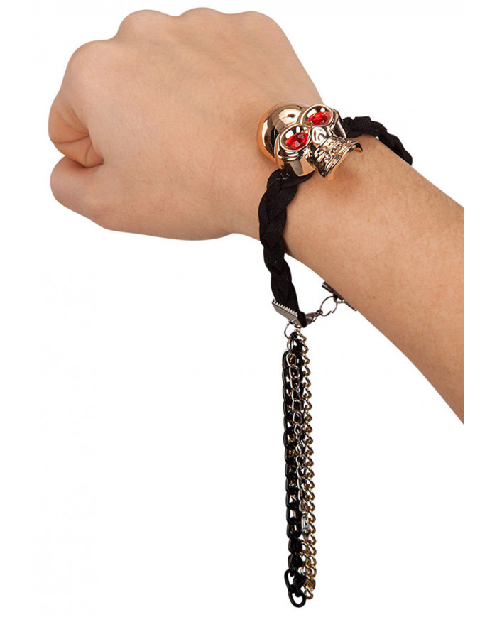 Bracelet With Chains And Skull On Header