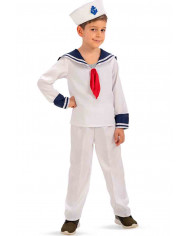 Sailor costume for kid made up of canvas shirt, trousers and