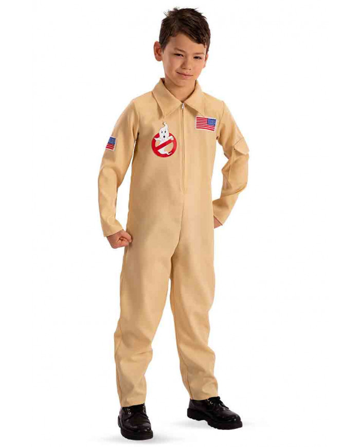 Ghostcatcher costume for kid with canvas jumpsuit , ideal for a