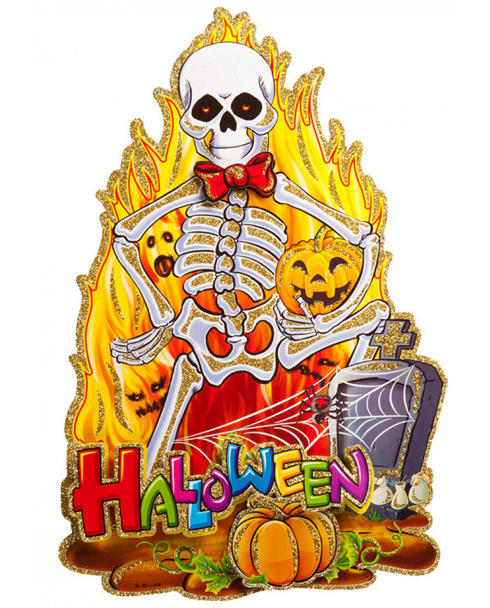 Skeleton Paper Poster W/Glitter Cm??“—“©??“—“© In Pbh