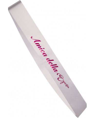 White band with AMICA DELLA SPOSA writing, perfect for all the White band with AMICA DELLA SPOSA writing, perfect for all the