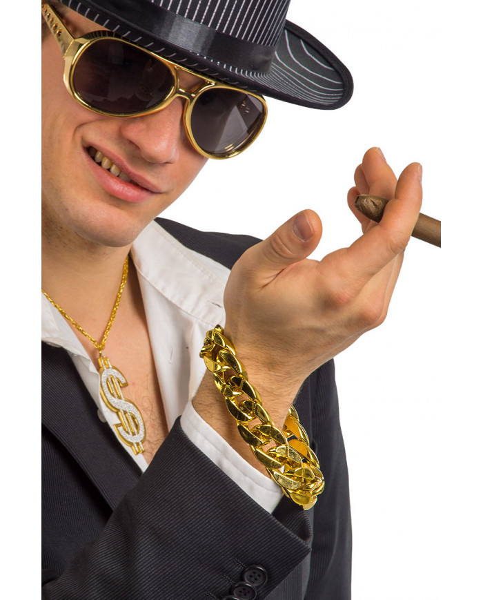 Bracciale a catena in plastica dorata, accessorio ideale per