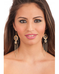 Boucles d’oreilles steampunk en métal avec engrenages dans une