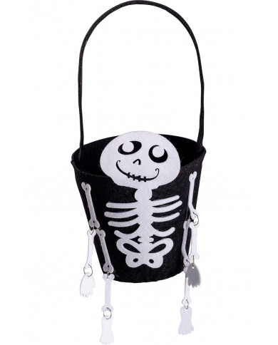 Fun and original skeleton bucket bag in felt to be filled with Fun and original skeleton bucket bag in felt to be filled with