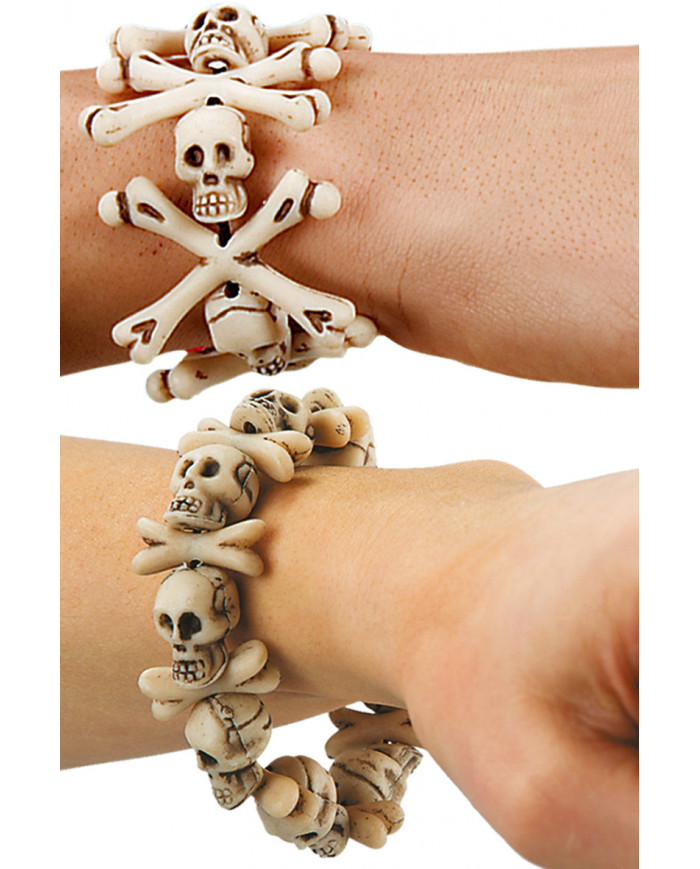 Bracelet W/Skulls And Bones, 2 Ass.Mod. Bracelet W/Skulls And Bones, 2 Ass.Mod.