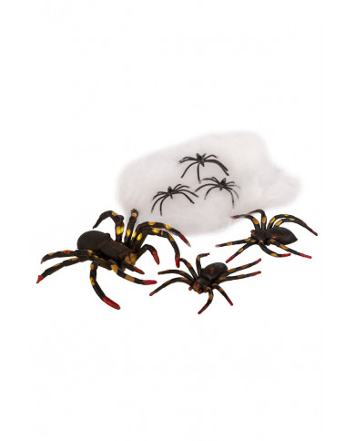 Spiderweb of gr.2 and diameter cm.4/9 with 6 spiders, ideal for