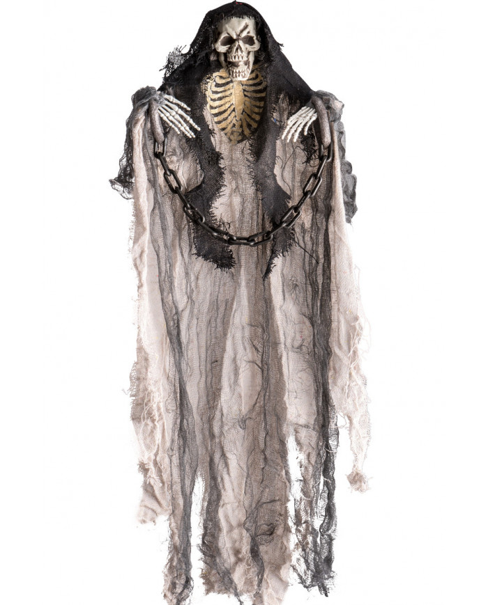 Hanging skeleton with tunic and chain, high cm.6, a perfect