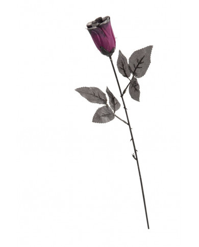 Purple rose in plasticized fabric with glitter. For a corpse