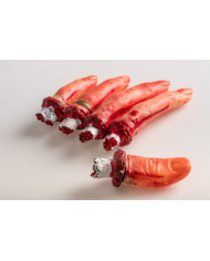 5 plastic severed fingers for macabre jokes and decorating