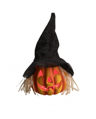 Pumpkin with lights and hat, diameter cm.18, a nice decoration Pumpkin with lights and hat, diameter cm.18, a nice decoration