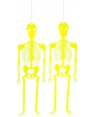 2 hanging skeletons with height cm.33 that glow in the dark.