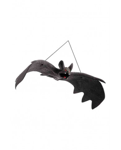 Scary black hanging bat with a width of cm.10, red eyes and an Scary black hanging bat with a width of cm.10, red eyes and an
