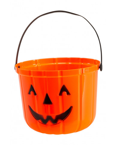 Plastic pumpkin basket, diameter cm.18, perfect to be filled Plastic pumpkin basket, diameter cm.18, perfect to be filled