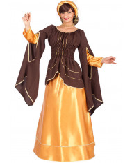 Arianna historical satin dress with hat.