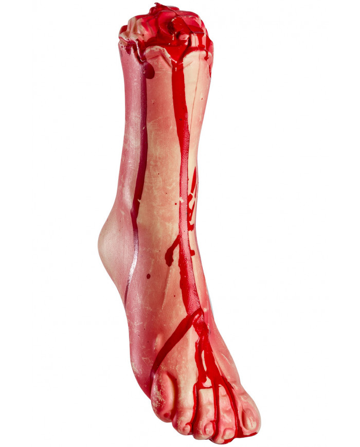 Plastic bloody foot of realistic dimensions, length cm.3. Ideal