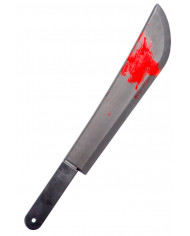 A horror set consisting of a hockey mask and a bloody knife in