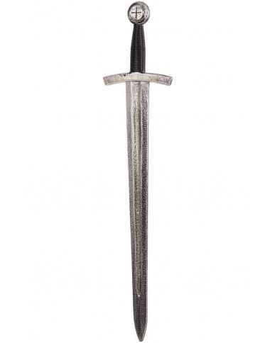 Plastic sword with black handle and silver blade. Ideal for