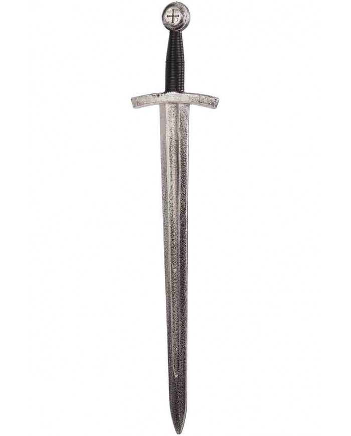 Plastic sword with black handle and silver blade. Ideal for
