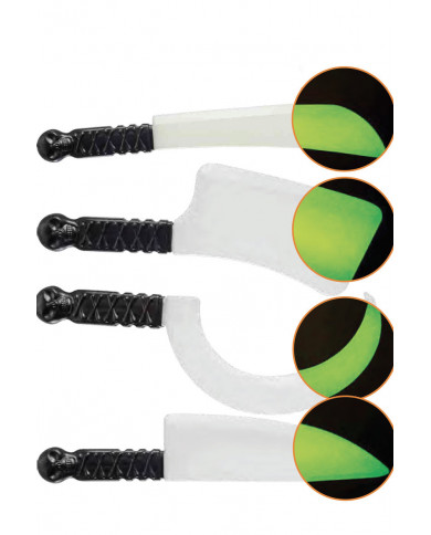 Knives in fluorescent plastic, in 4 different assorted models