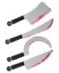Bloody knives, made of plastic in 4 different assorted models Bloody knives, made of plastic in 4 different assorted models