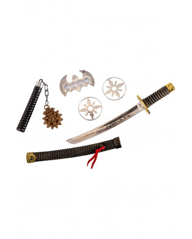 Set armi da ninja in plastica, composto da: pugnale wakizashi Set armi da ninja in plastica, composto da: pugnale wakizashi