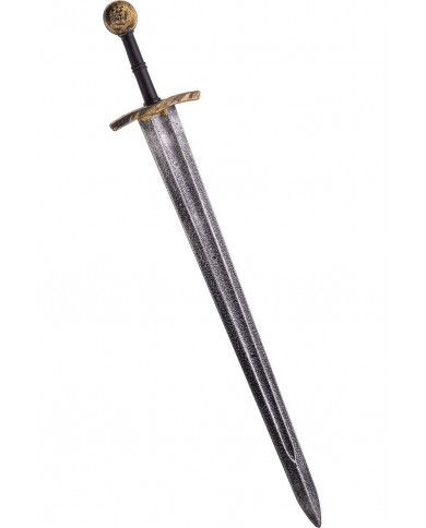 Sword of classic type with antiqued effect in plastic with a