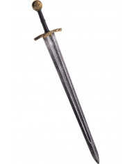 Sword of classic type with antiqued effect in plastic with a