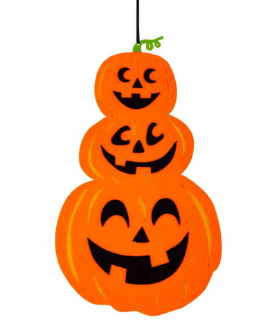 Felt hanging decoration with three pumpkins. Height cm.38. A