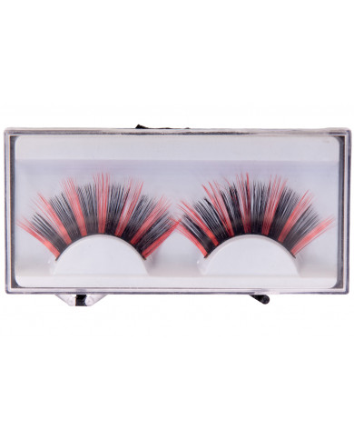 Adhesive eyelashes in assorted colors black/purple and