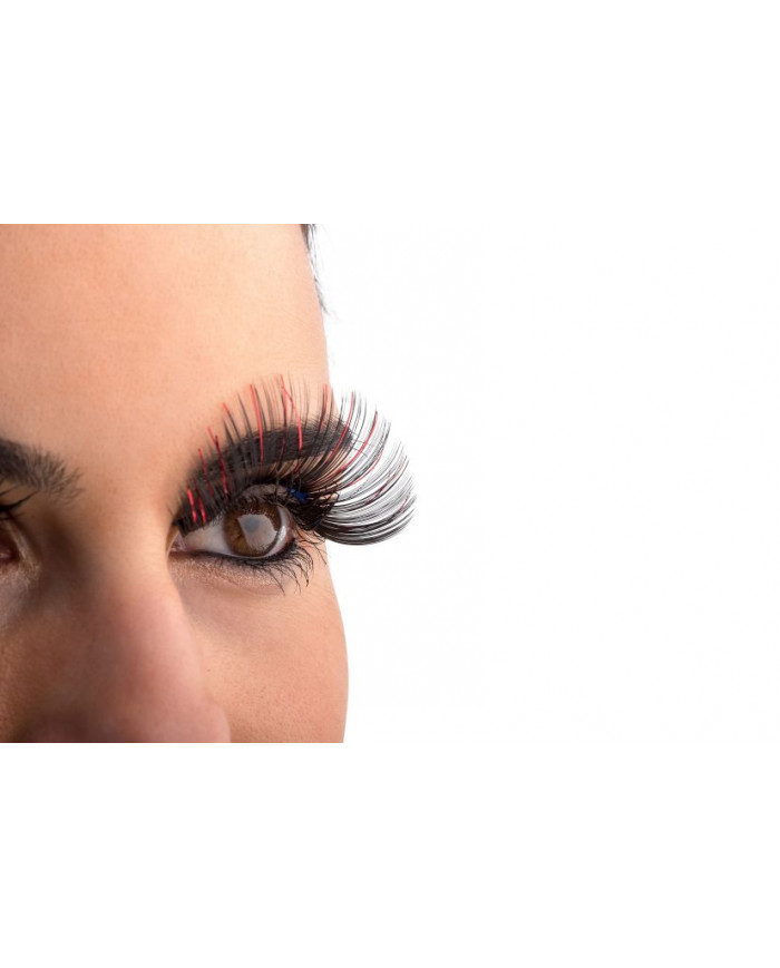 Metallized black and red long adhesive eyelashes, suitable for Metallized black and red long adhesive eyelashes, suitable for