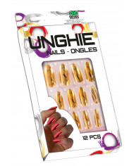 12 golden metallic nails, of great visual effect, to complete a