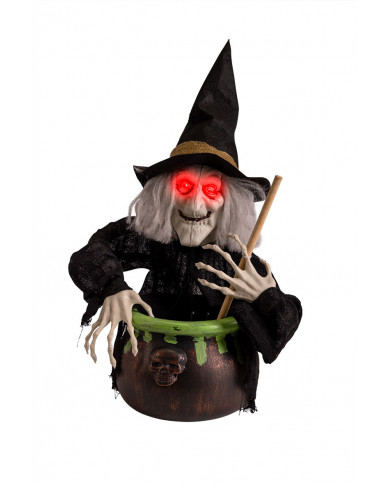 Witch with cauldron, lights and sound, high cm.70, decoration Witch with cauldron, lights and sound, high cm.70, decoration