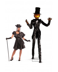 Lord latex pumpkin monster on pedestal with lights, sound and Lord latex pumpkin monster on pedestal with lights, sound and