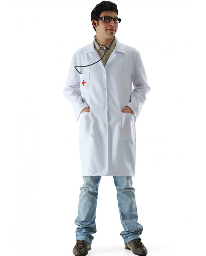 Doctor costume with cloth shirt with buttons, size M. Doctor costume with cloth shirt with buttons, size M.