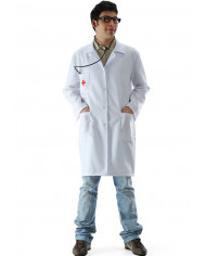 Doctor costume with cloth shirt with buttons, size M. Doctor costume with cloth shirt with buttons, size M.