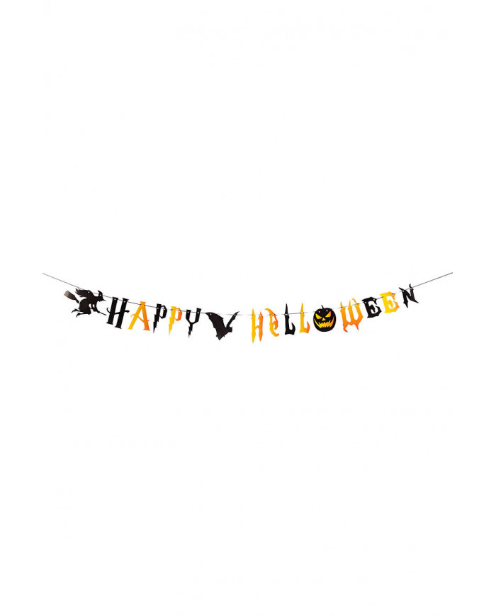 HAPPY HALLOWEEN paper garland, long cm.250, to decorate your