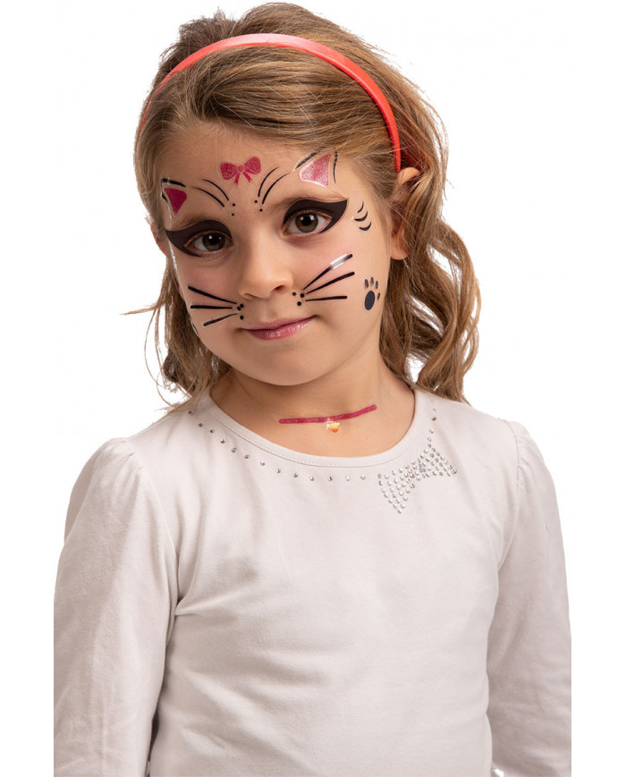 Adhesive decorations for face, a perfect and fast cat make up!