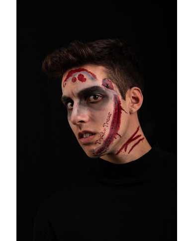 Bloody scars tattoos for realistic and easy to apply horror