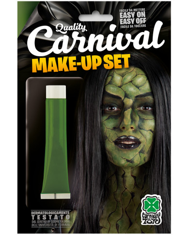 Green face paint in tube of ml.28,3 oil-based, non-toxic and