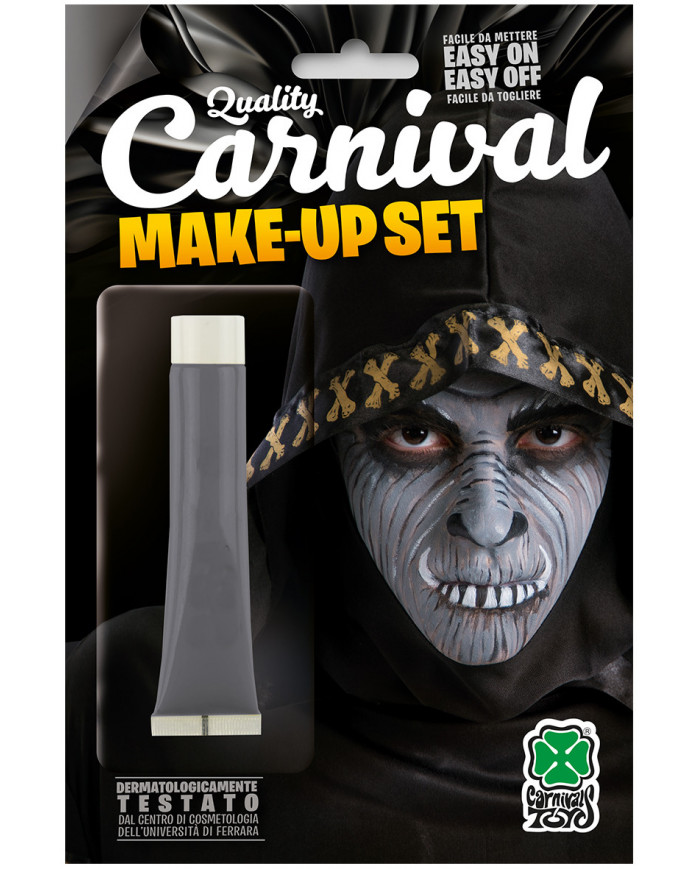 Grey face paint in tube of ml.28,3 oil-based, non-toxic and Grey face paint in tube of ml.28,3 oil-based, non-toxic and