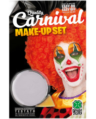 White face paint in jar of gr.1 oil-based, non-toxic and easy