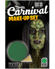 Green face paint in jar of gr.1 oil-based, non-toxic and easy