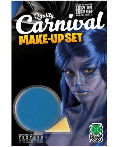 Blue face paint in jar of gr.1 oil-based, non-toxic and easy to Blue face paint in jar of gr.1 oil-based, non-toxic and easy to