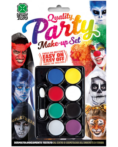 Face paint palette in 8 assorted colors, oil-based, non-toxic