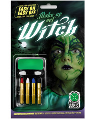 Makeup set consisting of green face paint oil-based with 4