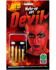 Makeup set consisting of red face paint oil-based with 4